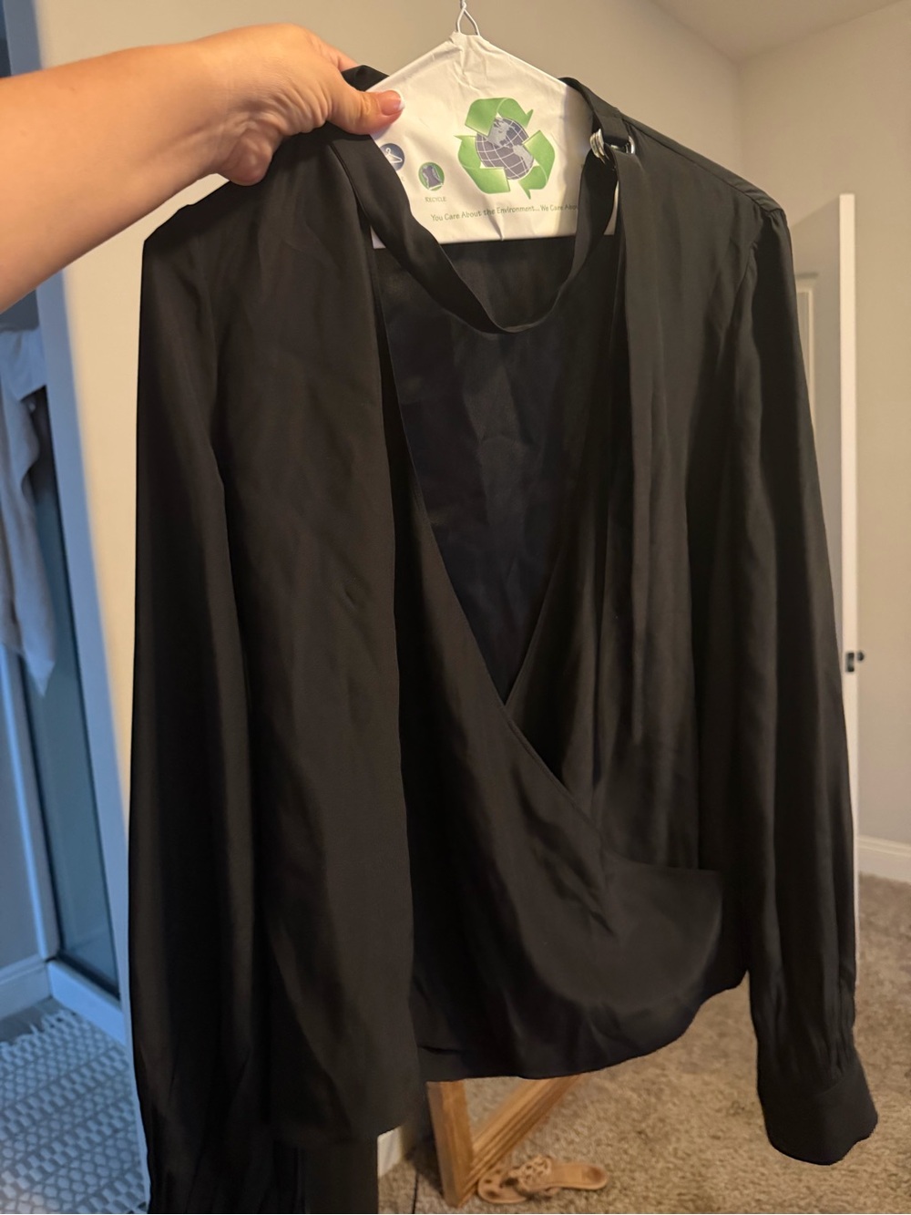Women’s Black Draped Wrap Blazer Jacket